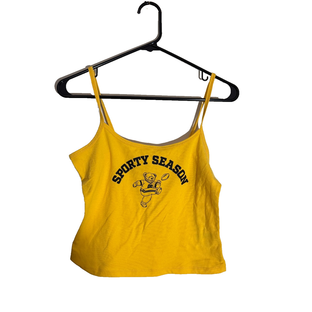 Wild Fable Women's Game Day Scoopneck Graphic Cami Size S Yellow Gold NWT